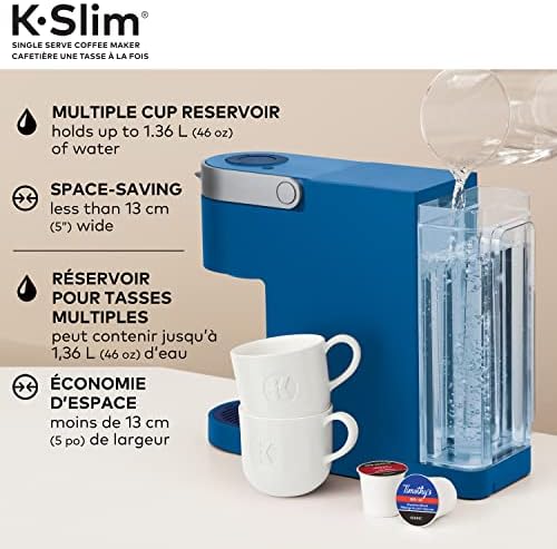 Keurig K-Slim Single Serve K-Cup Pod Coffee Maker, Featuring Simple Push Button Controls And MultiStream Technology, Twilight Blue - Image 2