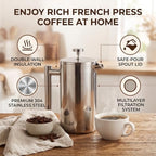 AMONIDA Stainless Steel French Press Coffee Maker 1000ml - Image 4