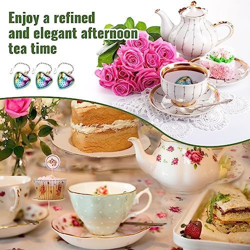 Sumind 50 Pcs 2" Stainless Steel Heart Mesh Tea Strainer Ball, Rainbow - Image 5