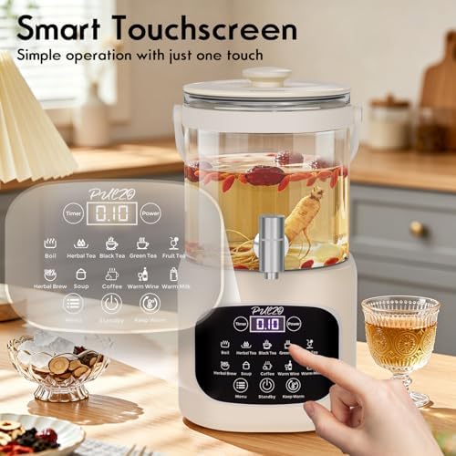 PULZO 3L Electric Kettle with Tap & Tea Infuser, Multi-functional Glass Beverage Dispenser, 6/24H Keep Warm, Temperature Control, Power Adjustment, Portable Beverage Machine for Indoor Outdoor - Image 2