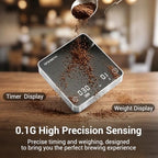 Mini Coffee Scale with Timer, 0.1g/2kg Rechargeable Espresso Scale, 4 Brewing Modes with Auto Tare and Real-Time Brew Ratio, Compact Digital Brewer for Pour-Over, Silver - Image 4