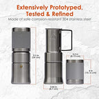 nCamp - Café, Portable Coffee Maker, Portable Espresso Machine, Compact Camping Coffee Maker, Stainless Steel Travel Coffee Maker with Camping Coffee Cup, Reusable, 12 oz - Image 4
