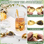 uxcell 25 Set Bridal Shower Tea Party Favor for Heart-shaped, Gold - Image 6