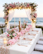 YOUBET 700PCS Rose Gold Plastic Dinnerware Set for Wedding Party - Image 4