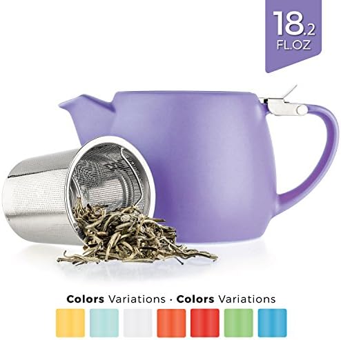 Tealyra - Pluto Porcelain Small Teapot Violet - 18.2-ounce (1-2 cups) - Matte Finish - Stainless Steel Lid and Extra-Fine Infuser To Brew Loose Leaf Tea - 540ml - Image 7