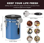 ShanSon Moka Pot 3 Cup 5 oz Italian Coffee Maker and Coffee Canister Airtight Coffee Container 22OZ, Blue & Red - Image 3