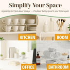 Evelots Wire Shelf Organizer Set, Metal Cabinet Shelf Risers, 4-Pack, White - Image 6