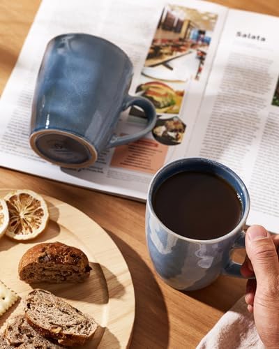 famiware Aurora Coffee Mugs, 14oz Mug Set of 6, Stoneware Cup with Handle - Image 3