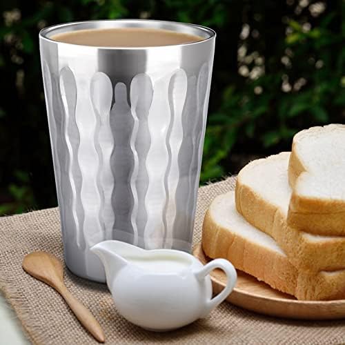 Beasea Stainless Steel Cups 15 oz, 8 Pack Large Stackable Stainless Steel Tumbler Bulk Double Wall Insulated Metal Pint Glasses Tin Cups for Drinking Home Restaurant Office Party Camping - Image 5