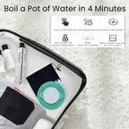 Travel Kettle, Portable Electric Kettle, Collapsible Tea Kettle Travel, Hot Water Boiler Electric, Food Grade Silicone, Auto Shut off and Keep Warm, 110V 555ml Green - Image 4
