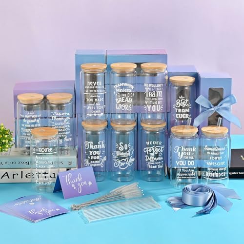 12-Pack Employee Appreciation Gifts Glass Cups, 16oz Coffee Cups - Image 2
