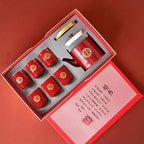 Wedding Tea Set, Chinese Traditional Wedding Decoration Double Happiness Porcelain Red Wedding Tea Set, Kung Fu Tea Set, Handmade Porcelain Ceramic 1 Tea Pot 6 Tea Cups 1 Gift box For Married Couples - Image 2