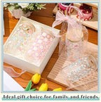 Mumufy 8 Sets Daisy Flower Glass Cups with Lids Straws Bulk, 16 Oz - Image 5