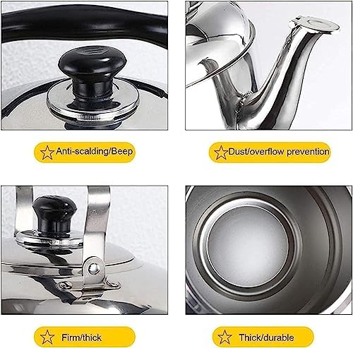Whistling Stovetop Teapot - 10L Stainless Steel Tea Kettle with Ergonomic Handle, Durable Whistle Design for Perfect Tea Brewing, Ideal for Home & Kitchen Use - Image 5