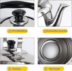 Stove Top Kettle Tea Kettle Stainless Steel Tea Kettle Stovetop Whistling Teapot With Ergonomic Handle Teapot For Gas Hob (Size : 3L) (One Color 6L) - Image 5