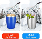 VEGOND Stainless Steel 12 oz Tumblers bulk Vacuum Insulated Double Wall Travel Tumbler with Lid and Straw Reusable Tumbler, Royal Blue 6 pack - Image 3