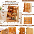 Countertop Storage Stand, Clear 6-Bin Holder for Pantry and Office Supplies - Image 5