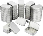 Hotop 40 Pack Metal Rectangular Empty Hinged Tins 3.75 x 2.45 x 0.8 Inch Box Containers with Lids Mini Portable Box Small Storage Kit, Home Organizer (Silver) by HOTOP