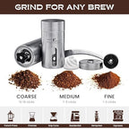 Manual Coffee Grinder - 18 Adjustable Settings, Stainless Steel Conical Burr Coffee Bean Grinder, Portable, Durable & Travel Friendly - With Silicone Sleeve by KOKOBEAN - Image 3