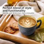 MIAMIO - Stoneware Coffee Mugs Set of 6 (16 oz) - Las Palmitas - Modern - Image 6