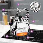 Whistling Tea Kettle for Stove Top Enamel on Steel Teakettle, Supreme Housewares Zebra Design Teapot Water Kettle Cute Kitchen Accessories Teteras (2.1 Quart, Zebra) - Image 4