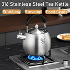 Teapots, Whistling Teakettle Stovetop Teapot, 316 Stainless Steel - Image 2