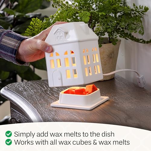Candle Warmers Etc. Porcelain House Canopy Fragrance Warmer – Use with Any Wax Melts - Image 3