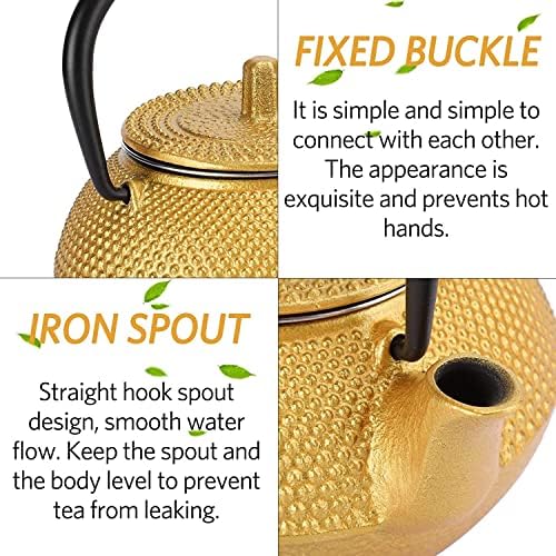 Japanese Tetsubin Cast Iron Teapot Tea Kettle pot with Strainer for Stovetop Safe Tea Kettle for Boiling Hot Water Tea, Mothers Day Gifts from Daughter,300ML - Image 3