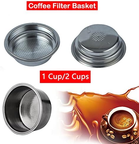 52mm Coffee Portafilter Basket, 1 Cup Double Layer Stainless Steel Pressurized Coffee Filter Basket Bottomless Portafilter Espresso Machines Accessories for EUPA 1817 1819 Gustino 1PCS - Image 4