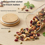 4-Pack Glass Storage Jars with Bamboo Lids, 1200ml Airtight Food Storage Containers, Clear Pantry Organizers and Storage Canisters Set for Cereal, Snack, Candy, Kitchen - Image 3