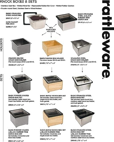 Rattleware Stainless Steel Open Bottom Knock Box Chute with Rubber Bar,6in - Image 5