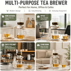 Glass Tea Pot with Infusers for Loose Tea and Drip Coffee Pour Over - Image 3