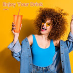 24 Pack Plastic Tumblers with Lids and Straws, Reusable Colorful Cups for Parties, Birthdays, Iced Coffee, Travel, Cold Drink Bulk Tumblers (24 oz, Orange) - Image 4