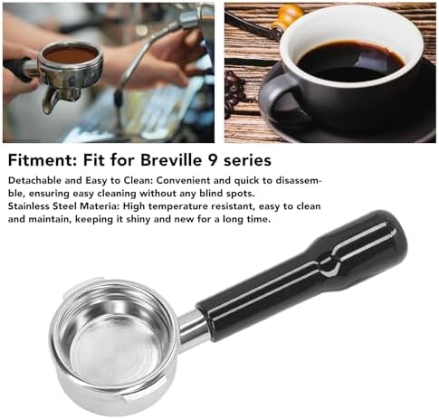 58mm Portafilter Bottomless Portafilter with 2 Ears, Stainless Steel Detachable Accessory for 9 Series, Compatible for Most Commercial Coffee Machines (Black) - Image 5