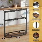 Coffee Mug Holder with Movable Hooks,16 Capacity Coffee Cup Holder for Countertop, Metal Mug Tree Holder Rack with Storage Base,Home Storage Mug Organizer adjustable Heights (Black) - Image 5