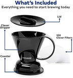 Clever Coffee Dripper | Large 18 oz | Black | BPA-Free | 100 Filters - Image 3