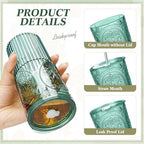8 Set Vintage Tumbler with Lid and Straw, Iced Coffee Cup, Mixed Color - Image 2