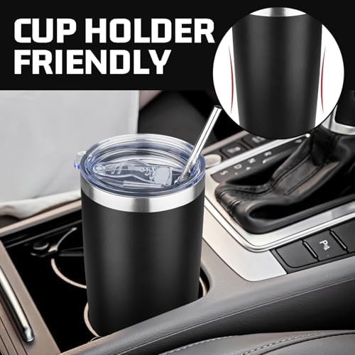 20 oz Tumbler with Lids and Straws, Stainless Steel Insulated Travel Coffee Mug, Double Wall Vacuum Insulated Tumblers, Powder Coated Coffee Tumbler for Cold & Hot Drinks (Mix Color-3) - Image 6