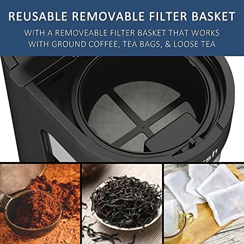 wirsh Iced Tea Maker with 3QT Pitcher, Iced Coffee Maker with Strength Control and Reusable Filter, Perfect For Iced Coffee, Latte, Tea, Lemonade, Flavored Water, Black - Image 2