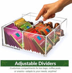 Heavy-Duty Acrylic Tea Bag Organizer, 6-Compartment Storage Box - Image 4