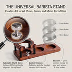 Espresso Tamping Station - Adjustable Portafilter Holder & Tamper Stand, Premium Wooden Coffee Organizer with Silicone Protection, Professional Barista Accessories for Home Cafe - Image 2