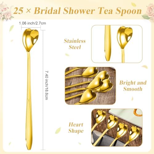 Qinyoung 25 Sets Bridal Shower Tea Party Favors for Guests, Gold - Image 2
