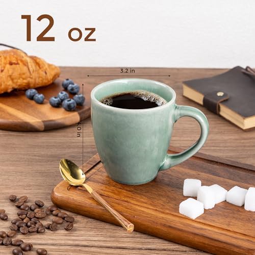 GBhome Ceramic Coffee Mugs Set of 4, 12oz Stoneware Coffee Mugs Set For Dad Mom Women MEN, Light Weight Coffee Cups for Latte/Tea/Beer/Hot Cocoa, Dishwasher & Microwave Safe - Image 2