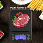 3 kg Digital Kitchen Scale 0.1 g Precision with Timer and Tare Function for Food, Coffee, and Baking — Blue Violet Backlight LCD Display (Blue Backlight) - Image 2