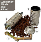 Handmade Turkish Pepper & Coffee Grinder, Refillable Turkish Spice Mill with Adjustable Coarseness, Manual Coffee Mill with Handle, Coffee Grinder Metal with Hand Crank 22 cm-8.66 inch (Silver) - Image 5