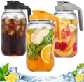 3 Pack Glass Pitchers with Lid, 64 oz Sun Tea Pitcher, Half Gallon Mason Jar Pitcher with Wide Mouth Airtight Lid for Ice Tea, Cold Brew Coffee, Fridge Water, Milk, Juices, Leak Proof Water Jug by Unknown