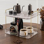 Seoneiro Whiskey Tray, Glass Cup Rack, Mug Holder, Coffee Cup Organizer, Bathroom Countertop Organizer with Drain Board Wine Glass Decorative, Food Tray, Kitchen Spice Rack - Image 2