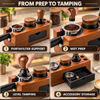 Espresso Tamping Station - 8 in 1 Espresso Organizer for Stroage 51/53/54/58mm Coffee Tamper Distributor Portafilter Puck Screen Accessories - Image 4