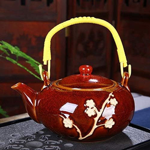 Japanese Cast Iron Tetsubin Teapot Chinese Kung Fu Tea Set, Plum Blossom Pattern Vintage China Tea Set, for Household Office Tea Accessories - Image 3