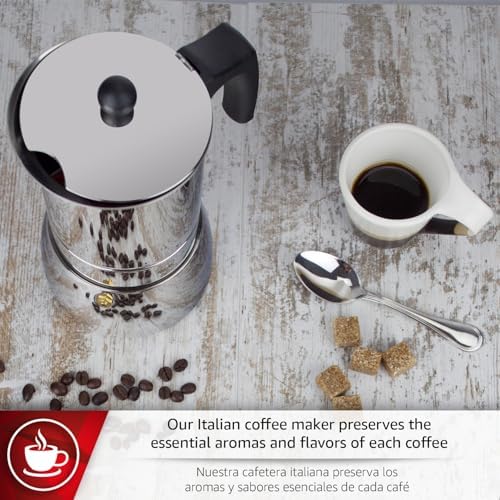 Magefesa Genova Stovetop Espresso Maker, 4 Cups/6.5 oz, 18/10 Stainless Steel Moka Pot, Italian Greca Coffee Maker, Suitable for Induction - Image 4